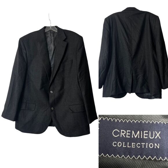 Cremieux Collection Loro Piana wool sport coat blazer suit jacket size 44L black - Picture 1 of 7